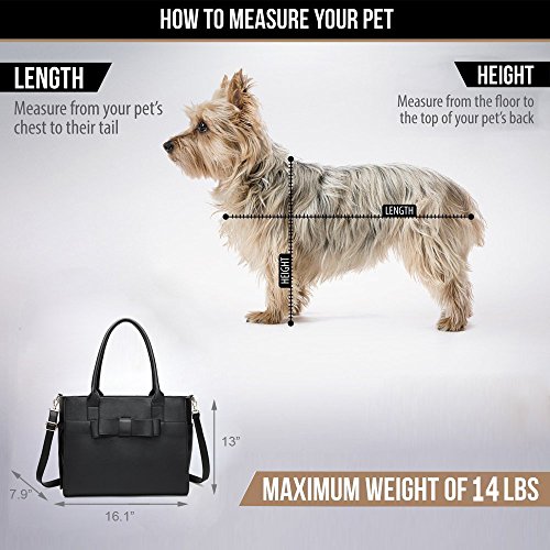 WOpet Fashion Pet Carrier Bag Dog Carrier Purse Dog Handbag Pet Tote Bag for Outdoor Travel Walking Hiking (Black)