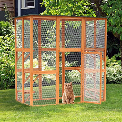 Large Wooden Outdoor Cat Enclosure Catio Cage