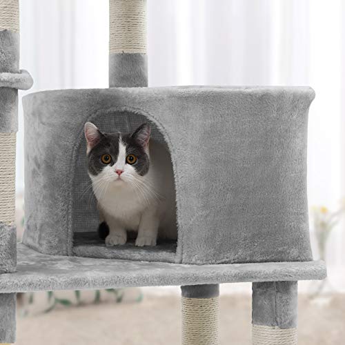 SONGMICS 58” Multi-Level Cat Tree with Sisal-Covered Scratcher