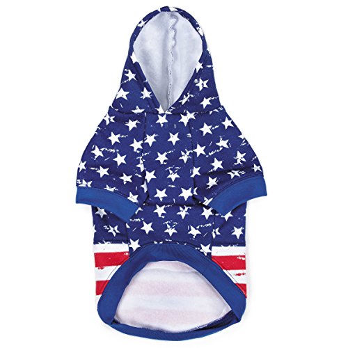 Zack & Zoey Distressed American Flag Hoodie for Dogs
