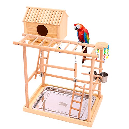 QBLEEV Bird's Nest Bird Stand Parrot Playground
