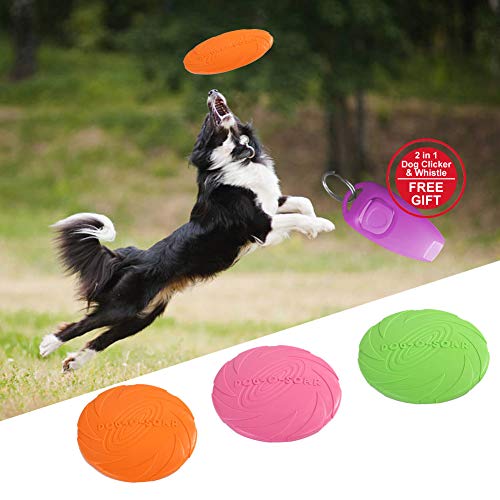 PORMI Dog Frisbee Toy,Pet Training Cyber Rubber