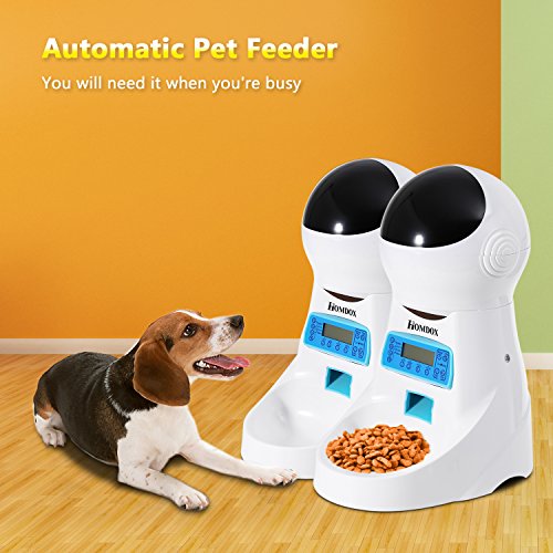 Homdox Automatic Pet Feeder Food Dispenser 4 Meal for Cat Dog