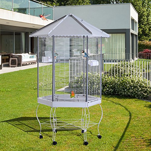 Portable Metal Covered Canopy Aviary Flight Bird Cage