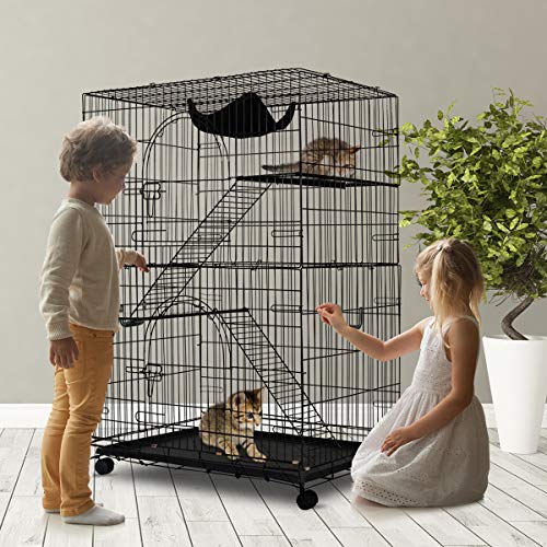Cat Cage with 2 Climbing Ladders & 2 Rest Benches