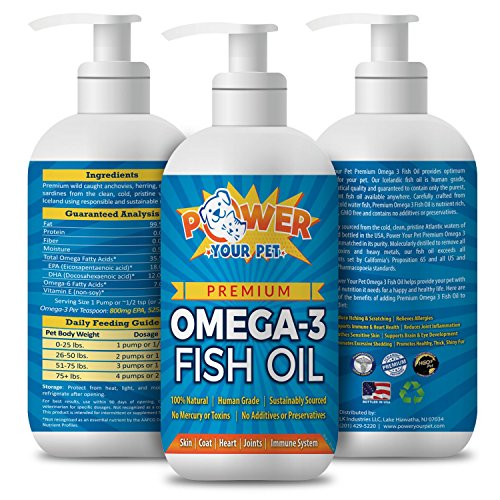 Power Your Pet Omega 3 Fish Oil for Dogs & Cats