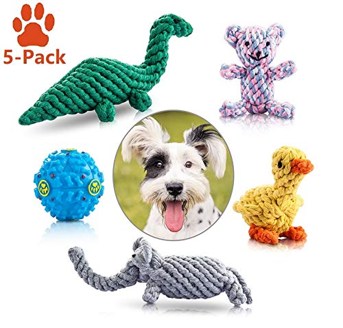 Felicificer Dog Chew Toys, Cotton Rope Animal Design