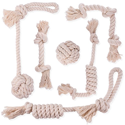 DOG ROPE CHEW TOYS DYE FREE - 100% NATURAL WHITE