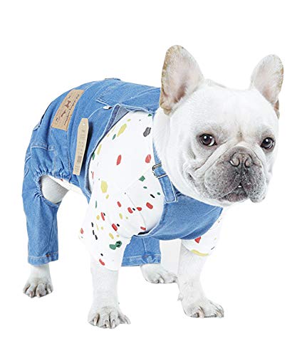 PetBoBo Dog Clothes Costumes, Pet Jean Overalls Clothes