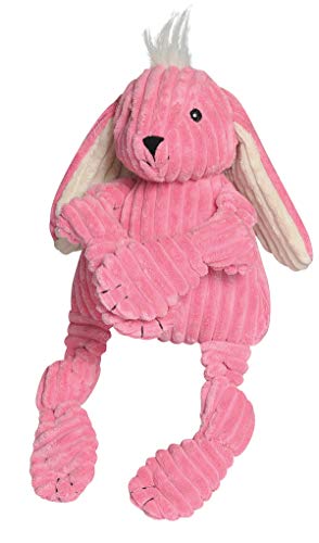 HuggleHounds Plush Corduroy Durable Squeaky Knottie