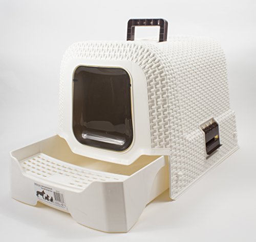 Deluxe Covered Litter Box with Removable Tray, Scoop, and Bags