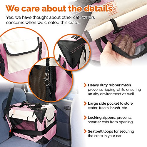 Cat Premium Soft Sided Foldable Top & Side Loading Pet Carrier