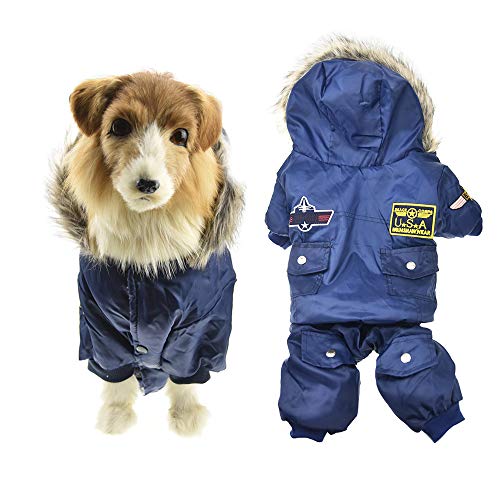MUYAOPET Air Force Costume Large Dog Winter Jacket