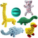 Achivy 6 Piece Animal Design Cotton Rope Dog Toys