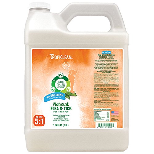 TropiClean Flea & Tick Soothing Shampoo for Dogs, 1 Gallon