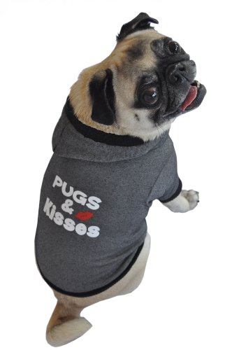 Ruff Ruff and Meow Dog Hoodie, Pugs and Kisses
