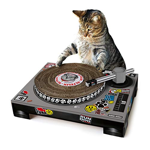 SUCK UK - CAT TOYS | PET CARDBOARD TURNTABLE & DJ MIXER |