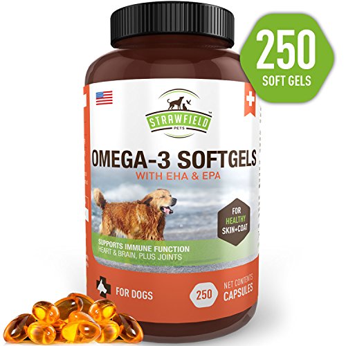 Omega 3 Fish Oil for Dogs, 250 Softgel Pills