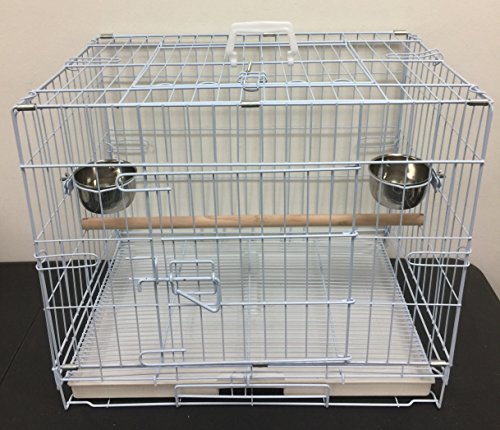 Mcage Two Size, Travel Collapsable Parrot Bird Carrier Cage