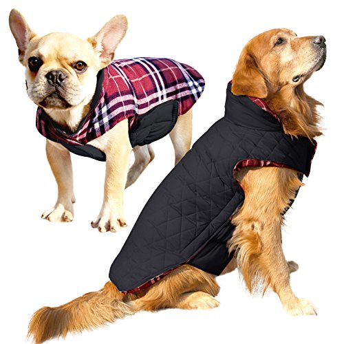 Albabara Dog Coat British Style Plaid Dog Winter Vest