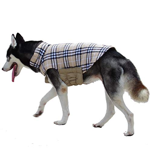 ThinkPet British Style Plaid Reversible Coat Winter