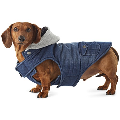 Hotel Doggy Denim Dog Jacket with Detachable Fleece