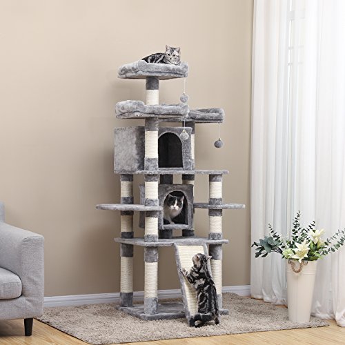 SONGMICS 67" Cat Tree Condo with Scratching Post Pad