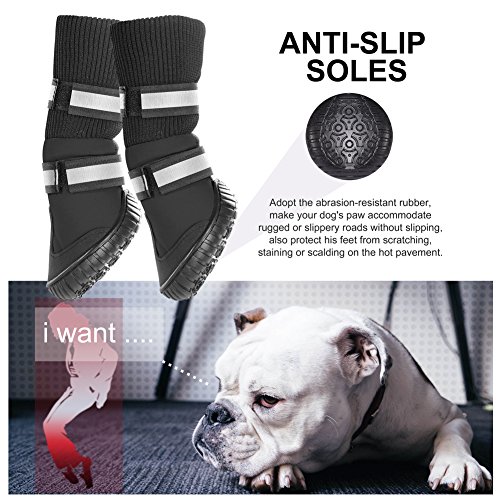 Petacc Dog Shoes Waterproof Dog Boots Anti-Slip