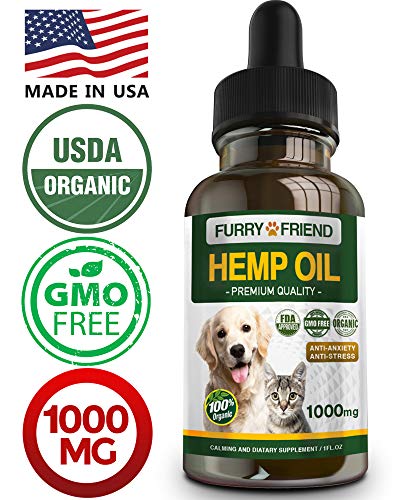 Hemp Oil for Dogs and Cats - 1000MG - Anxiety Relief