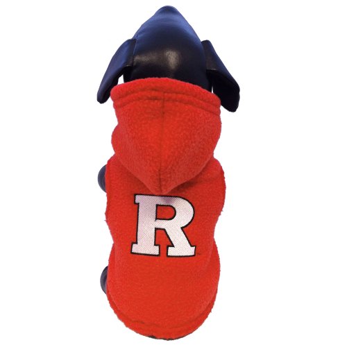 NCAA Rutgers Scarlet Knights Polar Fleece Hooded Dog Jacket, Small