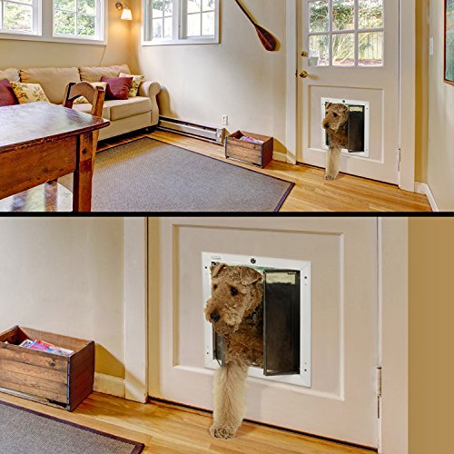 PlexiDor White Dog Door for Door Mounting