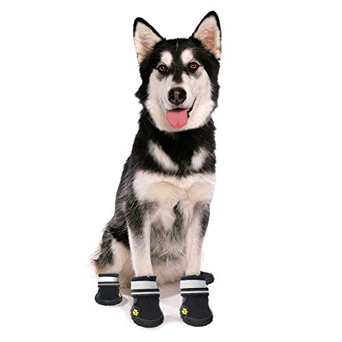 ASMPET Dog Boots Waterproof Shoes with Reflective Anti-Slip