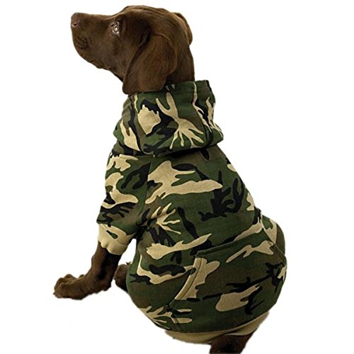 Casual Canine Camo Hoodie for Dogs, 24" XXL, Green