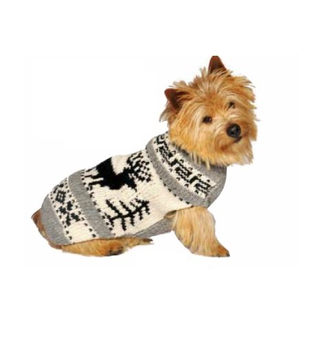 Chilly Dog Reindeer Shawl Dog Sweater, Medium