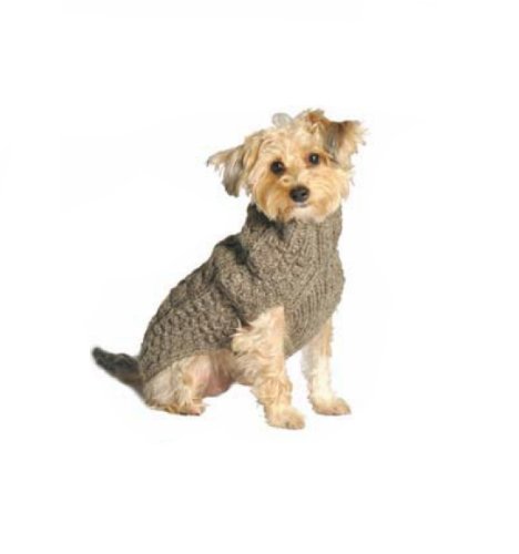 Chilly Dog Cable Dog Sweater, XX-Small, Grey