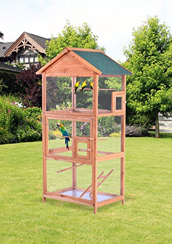 Outdoor Aviary Bird Cage Wood Vertical Play House