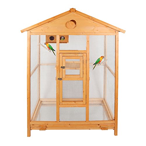 Deluxe House Shape Bird Cage with Hatch Room