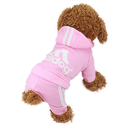 Idepet XL, Red Adidog Pet Dog Cat Clothes 4 Legs Cotton Puppy Hoodies Coat Sweater Costumes Dog Jacket TM