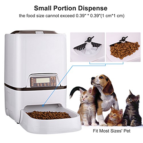 Pet Feeder Dogs Cats Food Dispenser with Voice Recorder and Speaker
