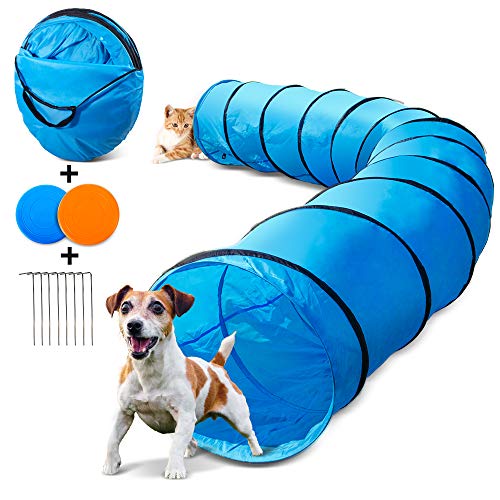 Topleader Pet Dog Tunnel with 2pcs Flying Disks