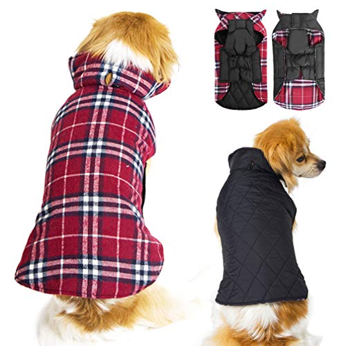 Winter Dog Jackets Waterproof Windproof Reversible