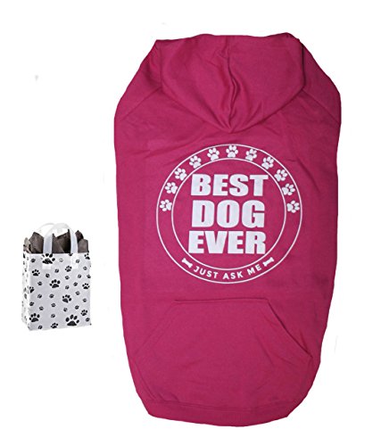 Pit Bull Gear Dog Hoodie Best Dog Ever & Gift Bag Set (2XL, Pink)