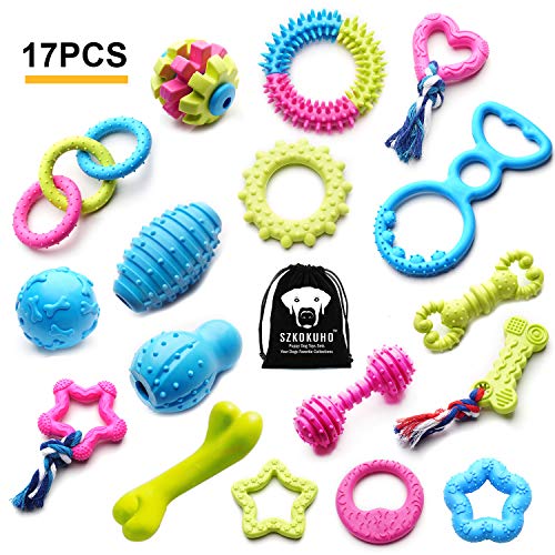 SZKOKUHO 17 Packs Durable Pet Puppy Dog Chew Toys