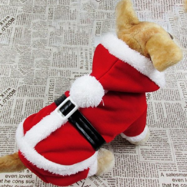 Dog Christmas Costume Santa Pet Jumpsuit Dog Coat
