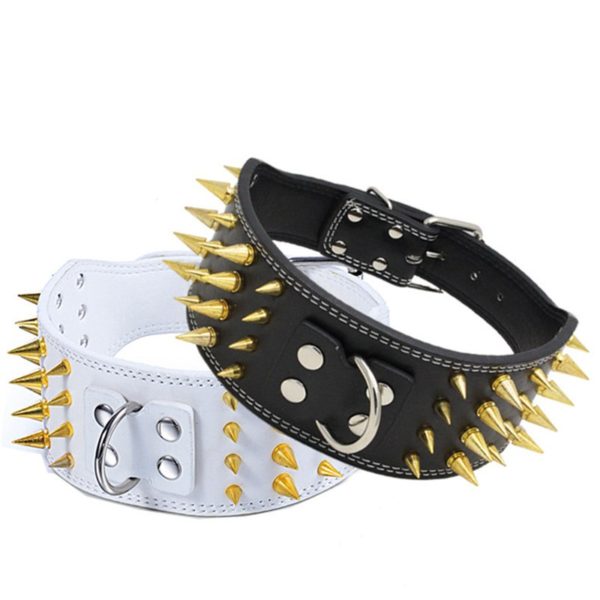 Domineering Pu Leather Spike Studded Dog Collar