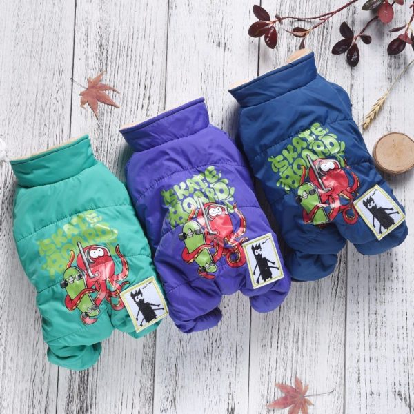 Cute Pet Dog Clothes Winter Windproof Parkas Warm