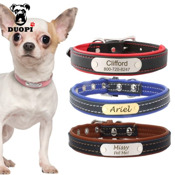 Personazlied Dog Collar Customized Pet Collar Leather