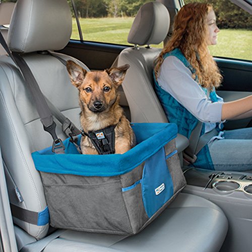Kurgo Heather Dog Booster Seat for Cars with Seat Belt