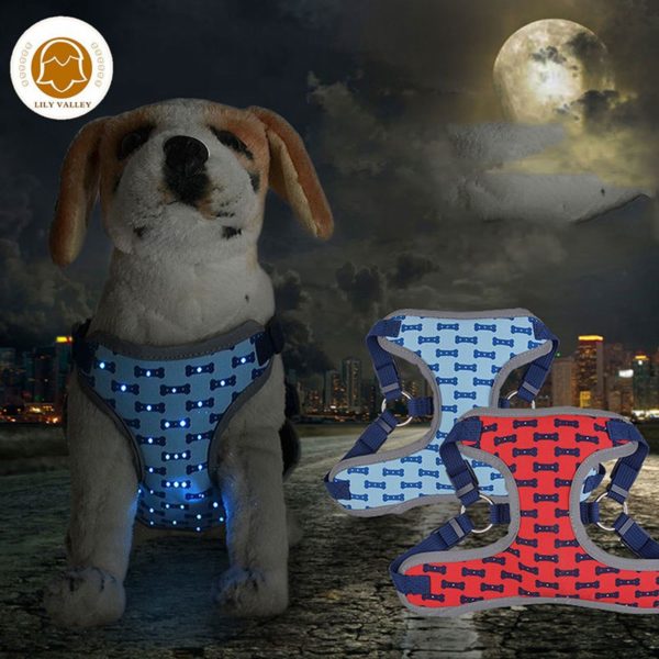 pets dog harness luminous dog collar for animals