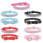 Fashion Brand PU Leather Pet Collar 3/4/5 Rows